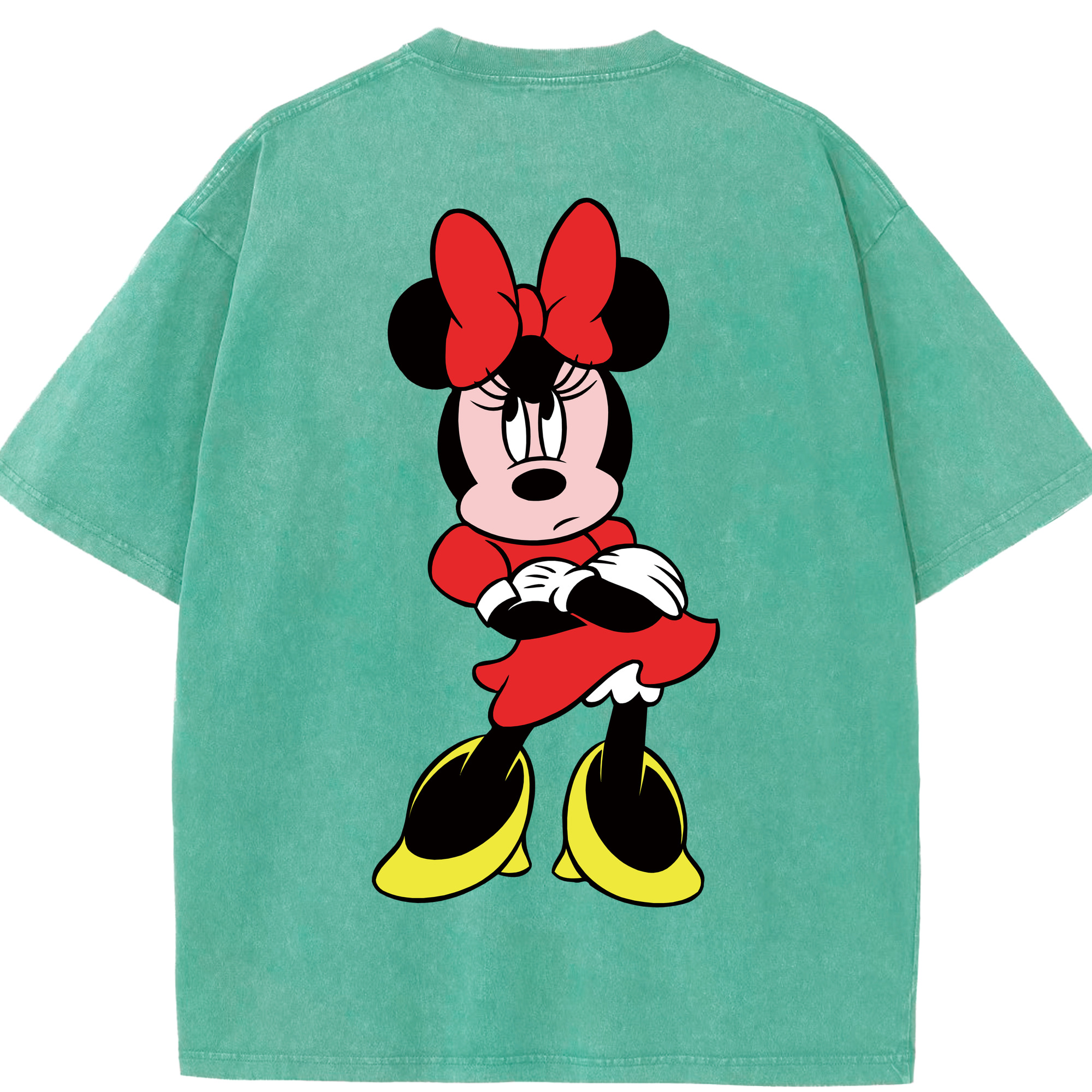（画像用） ミッキーマウス Mickey Mouse 綿100% ヴィンテージ風 半袖Tシャツ（背面プリント）